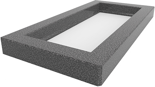 Серый бетонный цветник на могилу