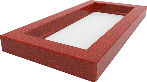 Красный бетонный цветник