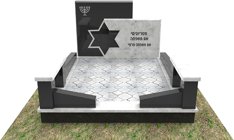 Фото дизайнерского памятника «Стена Давида» на могилу